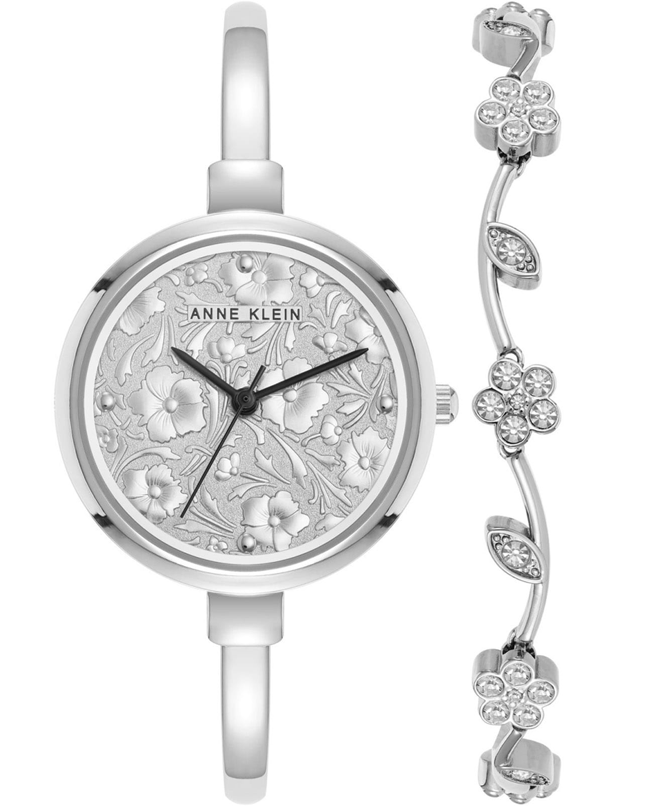 Anne Klein Anne Klein Box Set 5275SVST  5275SVST кварцевые женские часы серебристый циферблат, браслет нержавеющая сталь — вид спереди