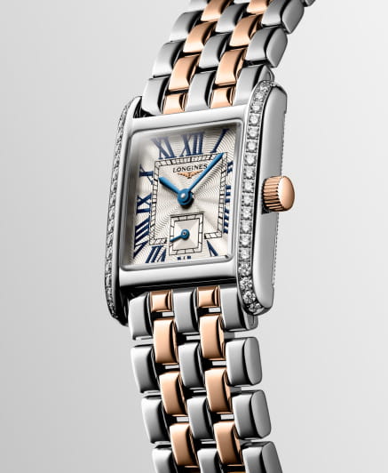 Longines Longines DolceVita  L5.200.5.79.7, dolcevita швейцария женские часы на браслете нержавеющая сталь и 18 каратное розовое золото боковой вид