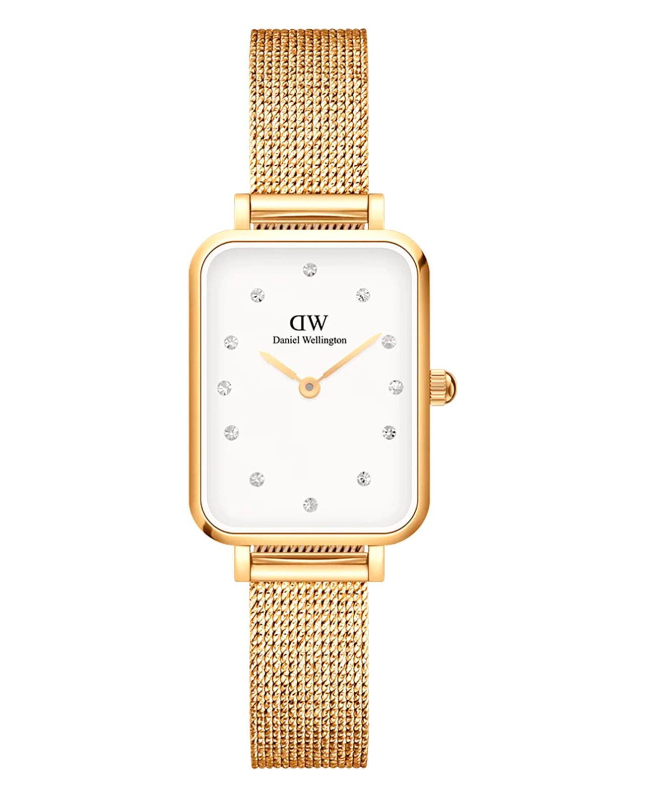 Daniel Wellington Daniel Wellington Quadro DW00100599  DW00100599 кварцевые женские часы белый циферблат, браслет сталь c pvd покрытием — вид спереди