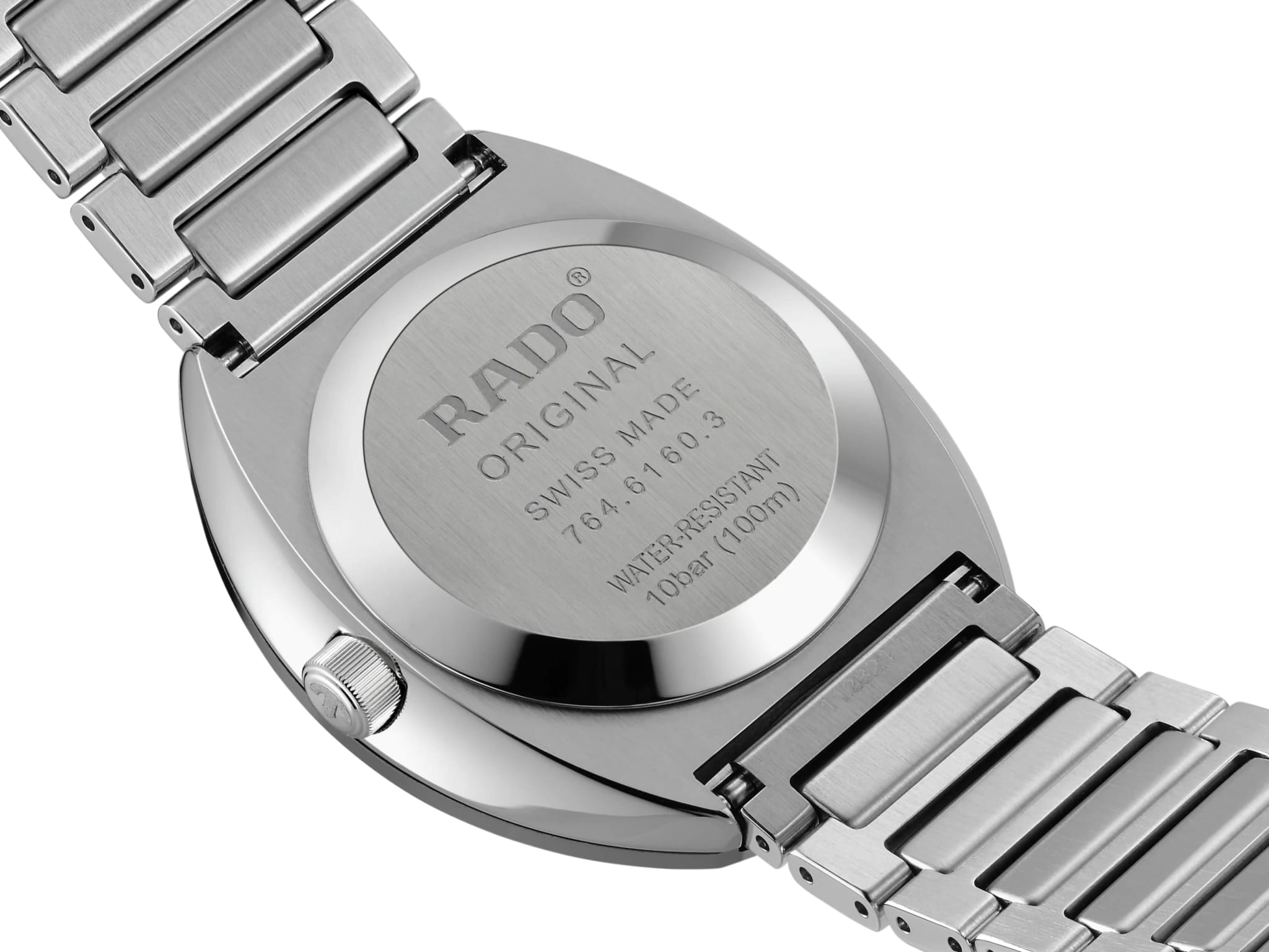 Rado Rado The Original DiaStar R12160103, diastar швейцария мужские часы на браслете нержавеющая сталь боковой вид