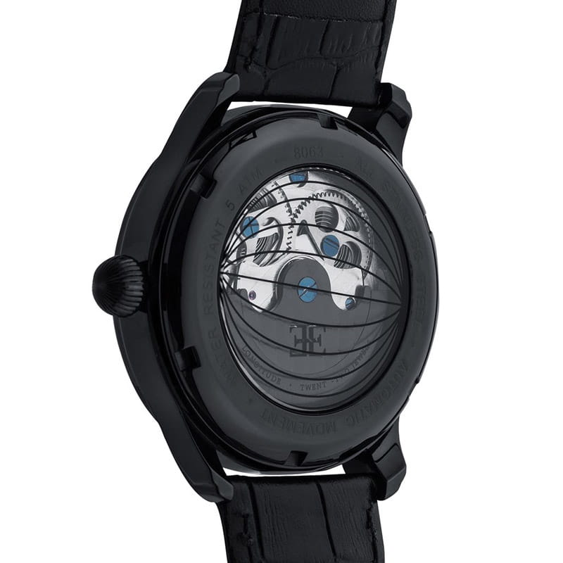 Earnshaw Earnshaw Longitude ES-8063-03,  англия мужские часы на браслете кожаный боковой вид