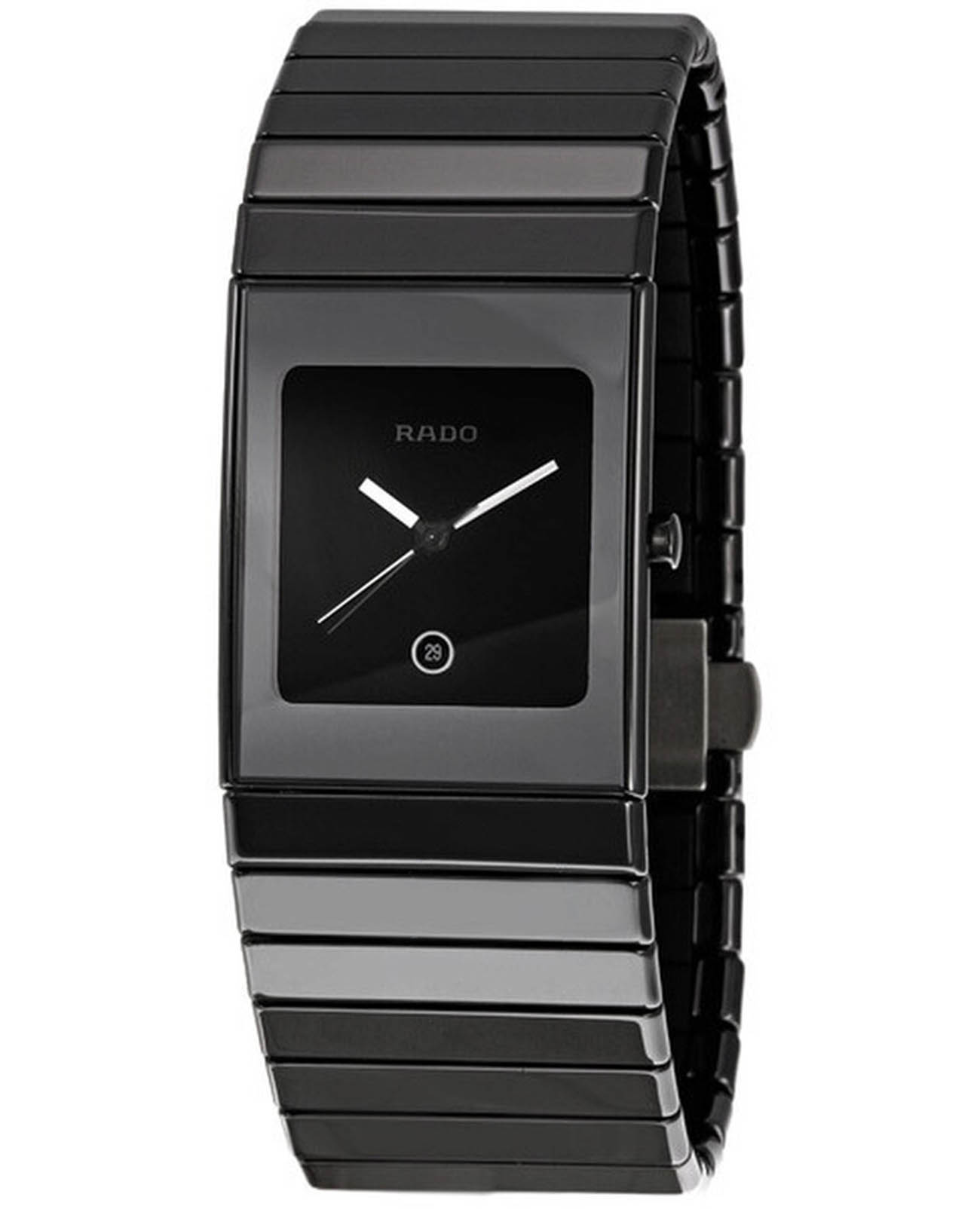 Rado Rado Ceramica R21347222  R21347222 кварцевые женские часы черный циферблат, браслет керамика — вид спереди