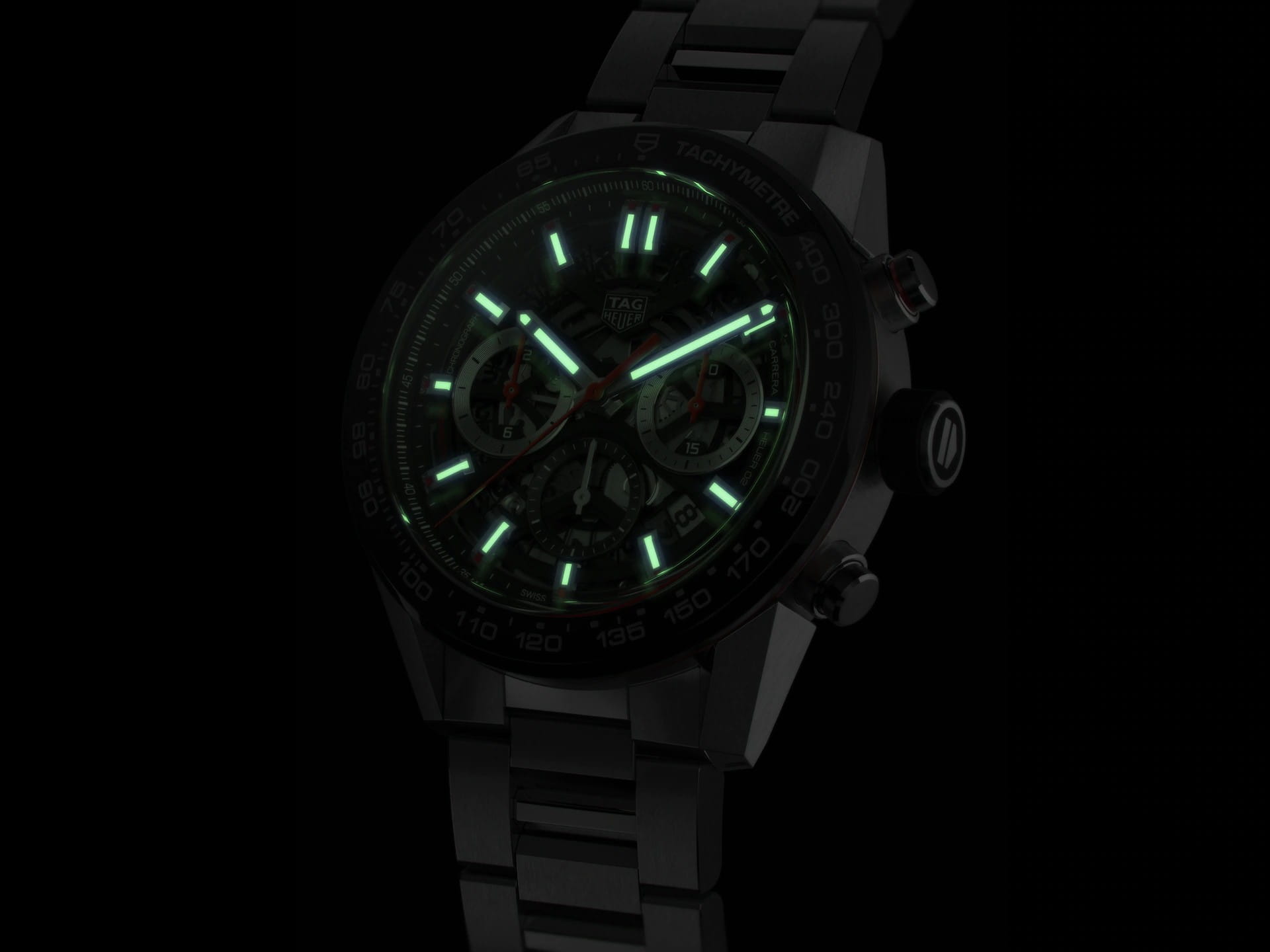 TAG Heuer TAG Heuer Carrera CBG2A10.BA0654 механические мужские часы часы крупный план черный циферблата