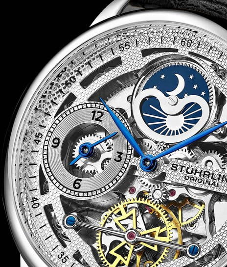 Stuhrling Stuhrling Legacy 3917.1,  сша мужские часы на браслете кожаный боковой вид