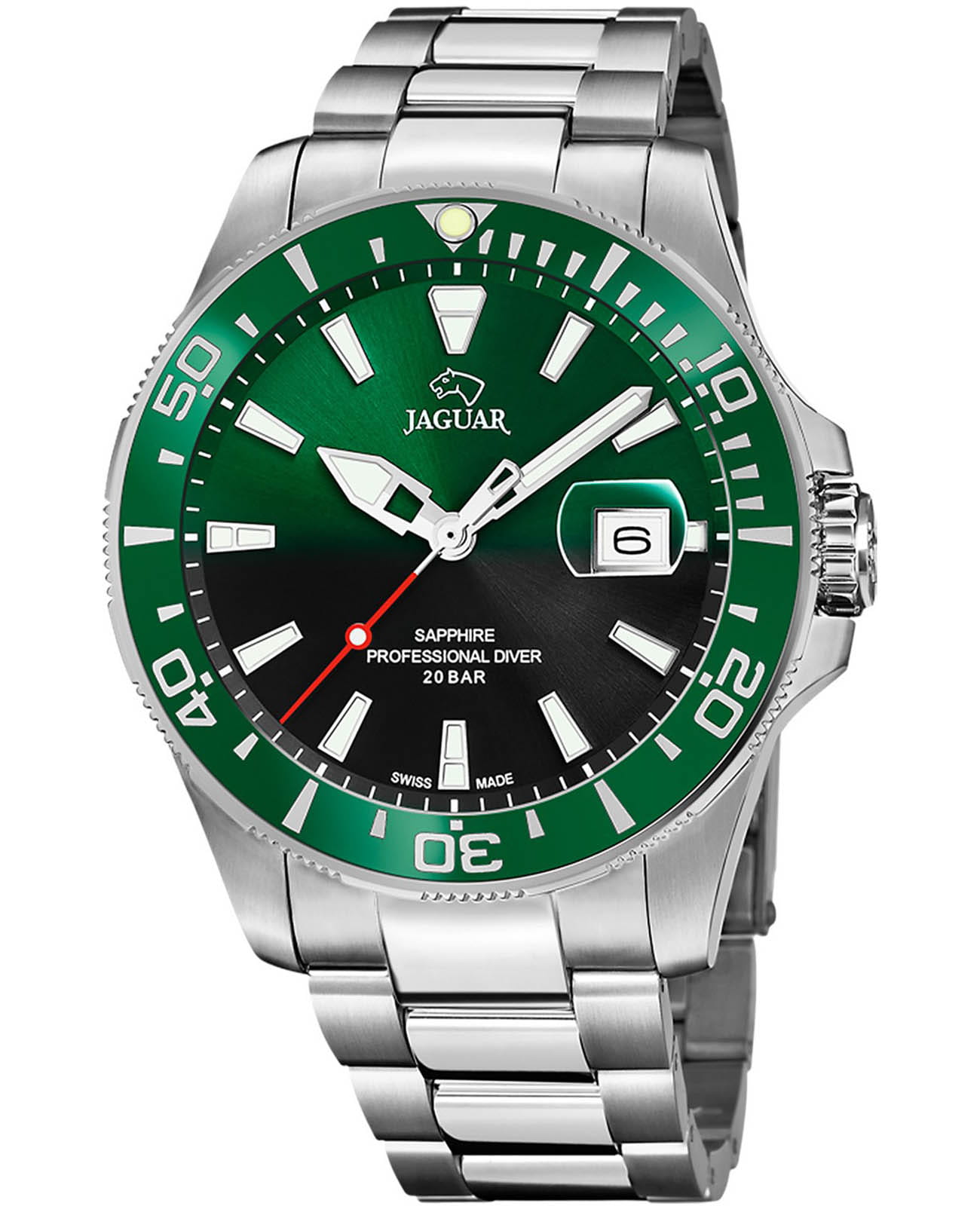 Jaguar Jaguar Executive Diver J860/6  J860/6 кварцевые мужские часы  циферблат, браслет нержавеющая сталь — вид спереди
