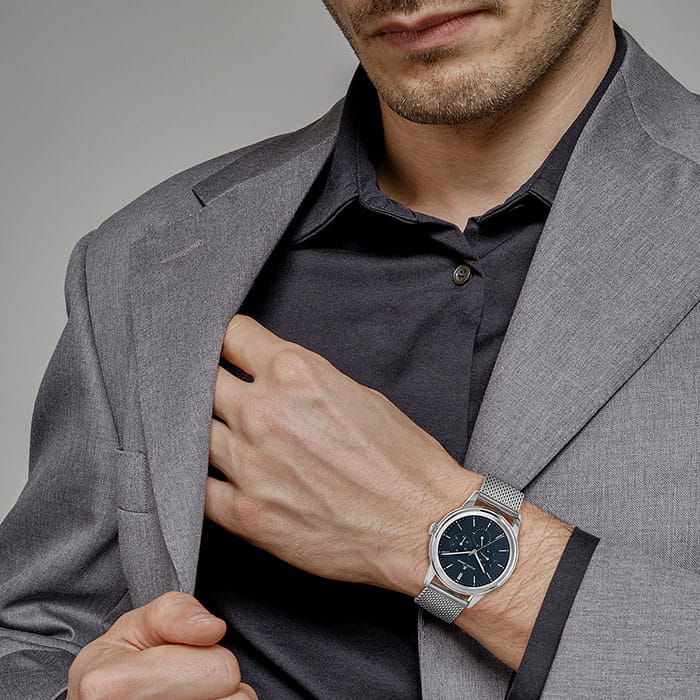 Jacques Lemans Jacques Lemans Retro Classic 1-2061H мужские часы синий циферблат на запястье