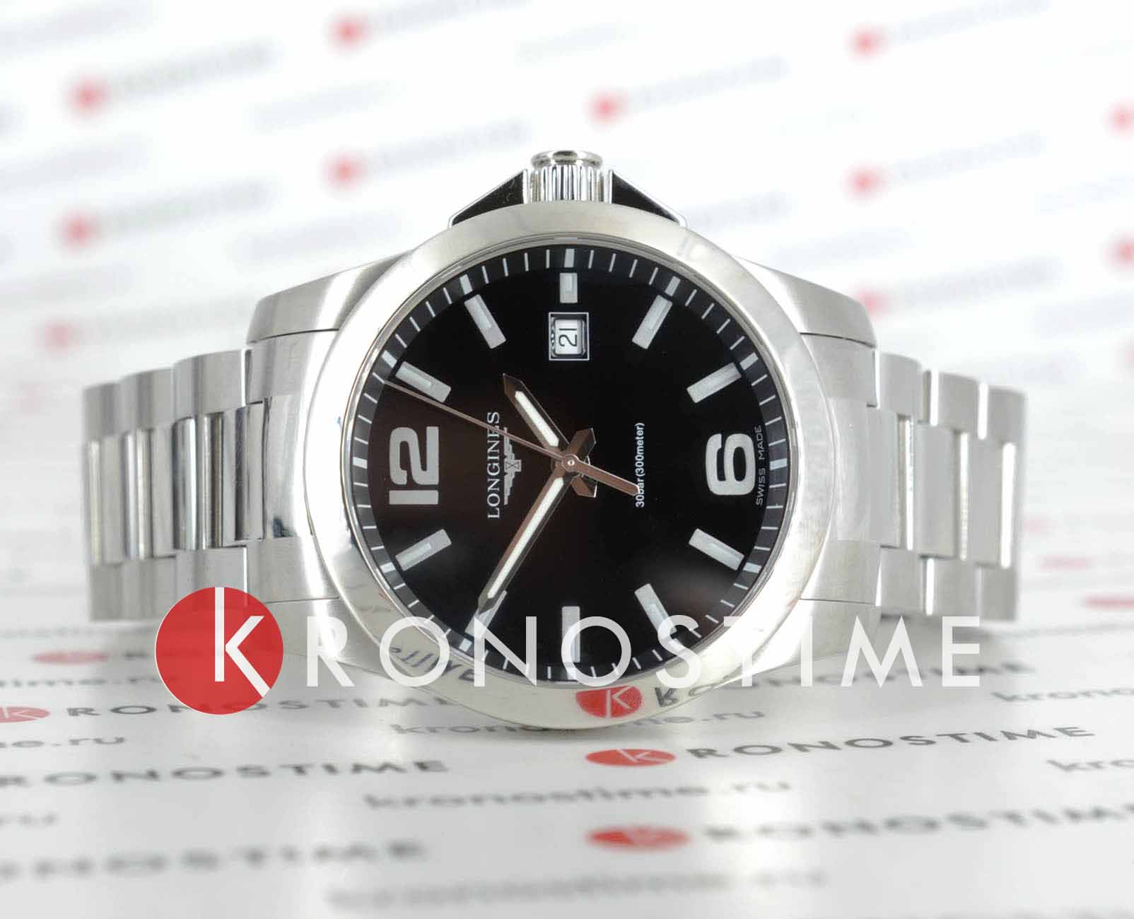 Longines Longines Conquest L3.759.4.58.6 , наручные мужские часы фото под углом