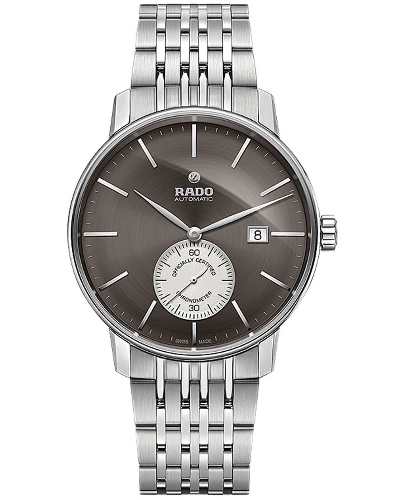 Rado Rado Coupole Classic Automatic R22880103 Classic R22880103 механические мужские часы серый циферблат, браслет нержавеющая сталь — вид спереди