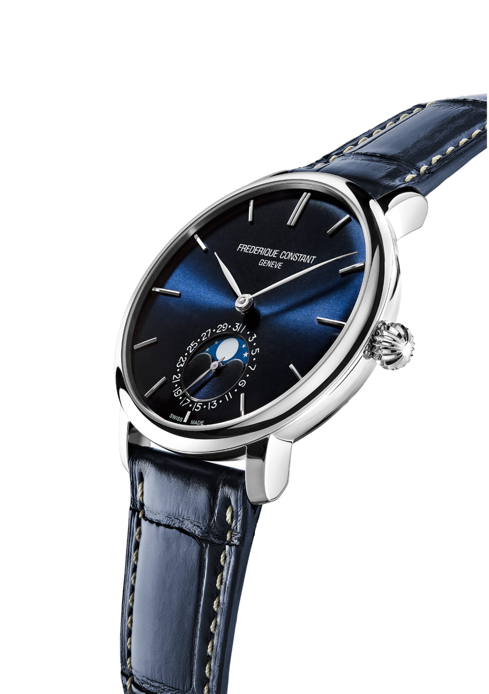 Frederique Constant Frederique Constant Slimline Moonphase Manufacture FC-705N4S6 , наручные мужские часы фото под углом