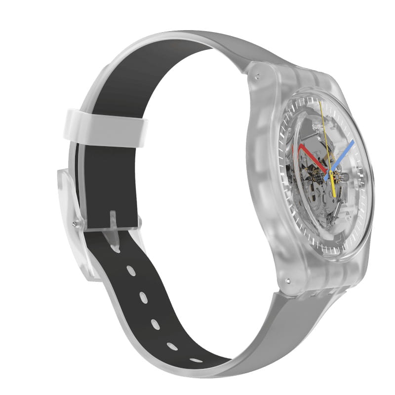 Swatch Swatch New Gent SUOK157, gent швейцария мужские часы на браслете силикон боковой вид