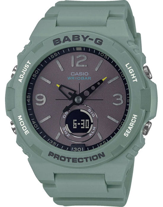 Casio Casio Baby-G BGA-260-3A  BGA-260-3A кварцевые женские часы серый циферблат, браслет пластик — вид спереди