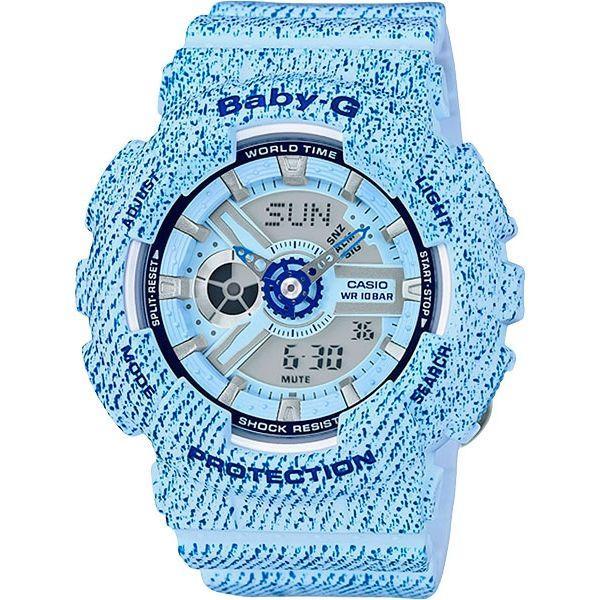 Casio Casio Baby-G BA-110DC-2A3  BA-110DC-2A3 кварцевые женские часы голубой циферблат, браслет пластик — вид спереди