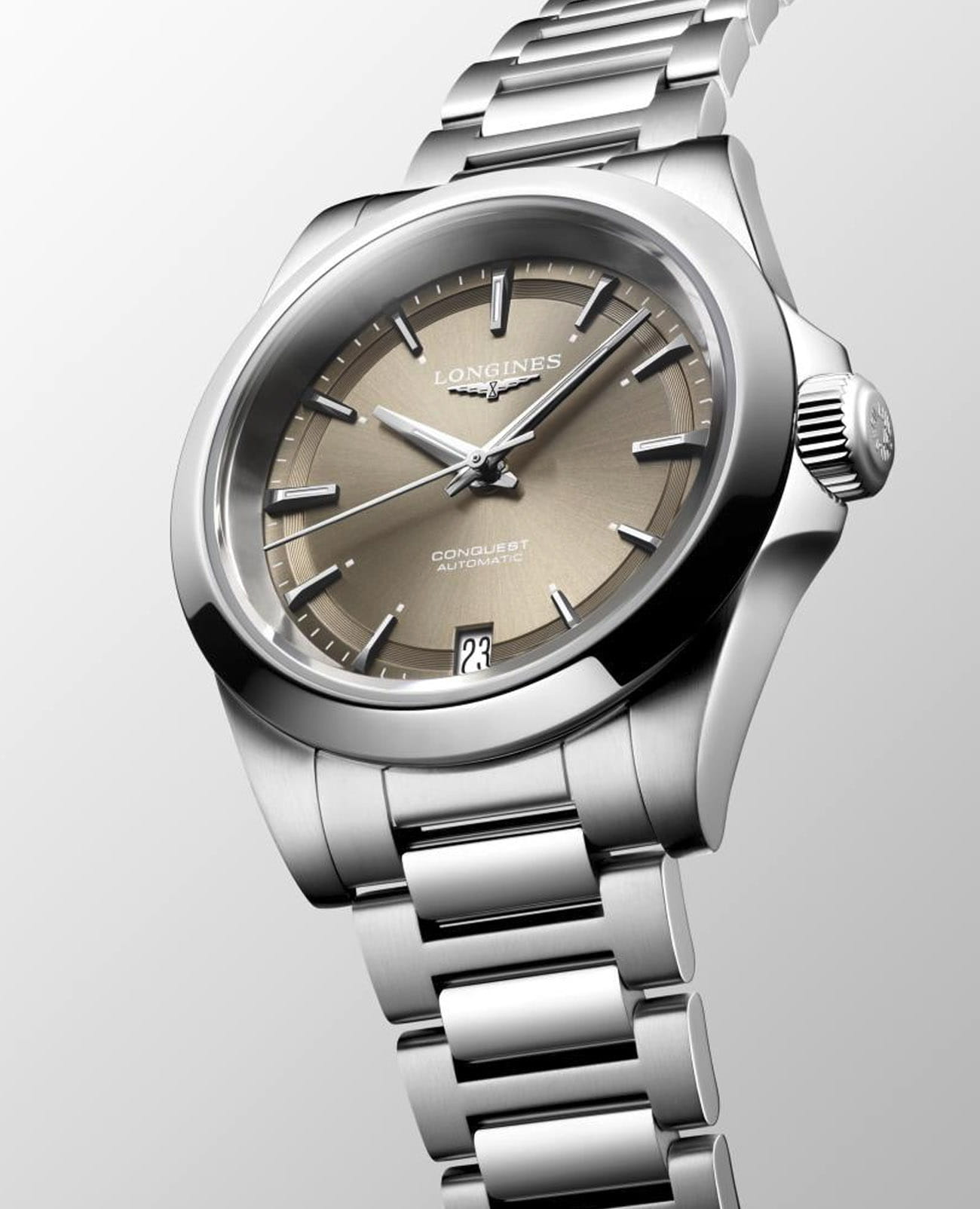 Longines Longines Conquest L3.430.4.62.6, conquest швейцария женские часы на браслете нержавеющая сталь боковой вид