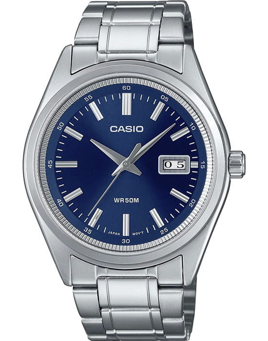 Casio Casio Collection MTP-B180D-2A  MTP-B180D-2A кварцевые мужские часы синий циферблат, браслет нержавеющая сталь — вид спереди