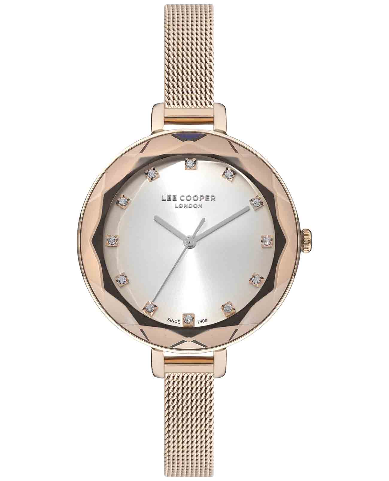 Lee Cooper Lee Cooper LC07363.410  LC07363.410 кварцевые женские часы серебристый циферблат, браслет нержавеющая сталь с ip-покрытием — вид спереди