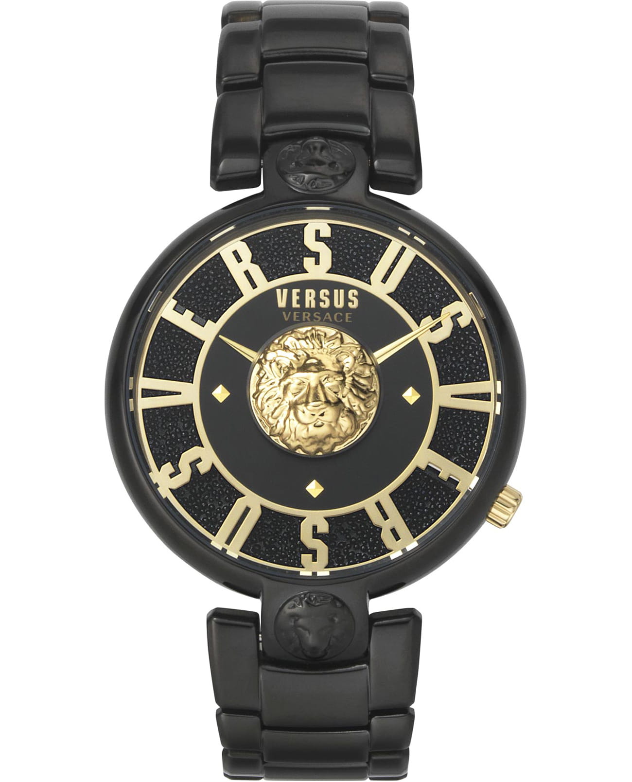 Versus Versace VSPVS0220  VSPVS0220 кварцевые женские часы черный циферблат, браслет сталь с ip покрытием — вид спереди