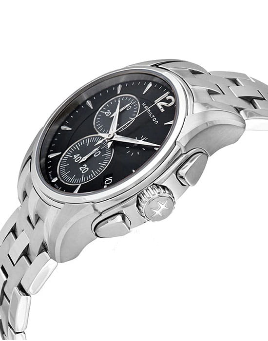 Hamilton Hamilton Jazzmaster Chrono Quartz H32612131, jazzmaster швейцария мужские часы на браслете нержавеющая сталь боковой вид