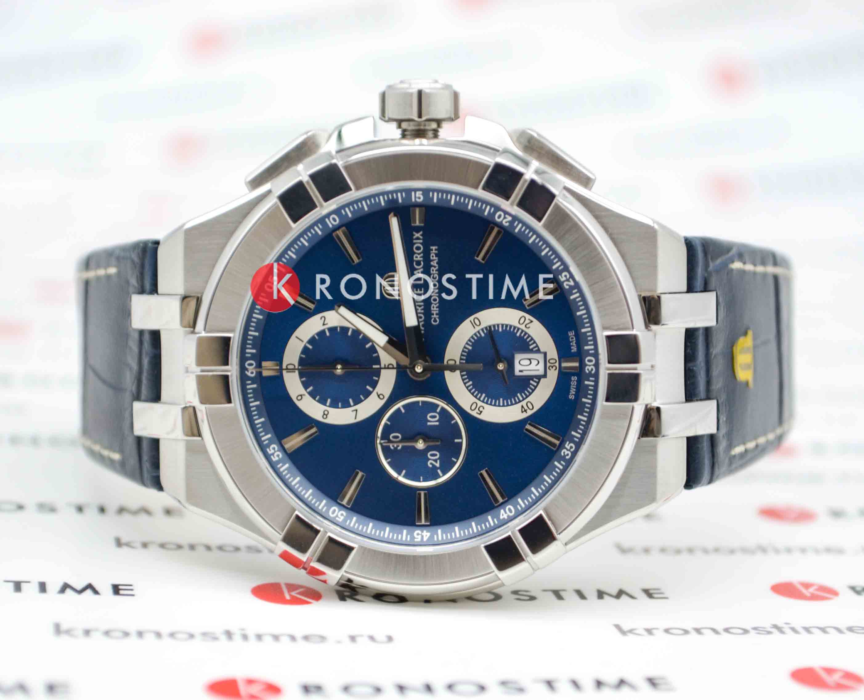 Maurice Lacroix Maurice Lacroix Aikon Chronograph AI1018-SS001-430-1, aikon швейцария мужские часы на браслете кожаный боковой вид