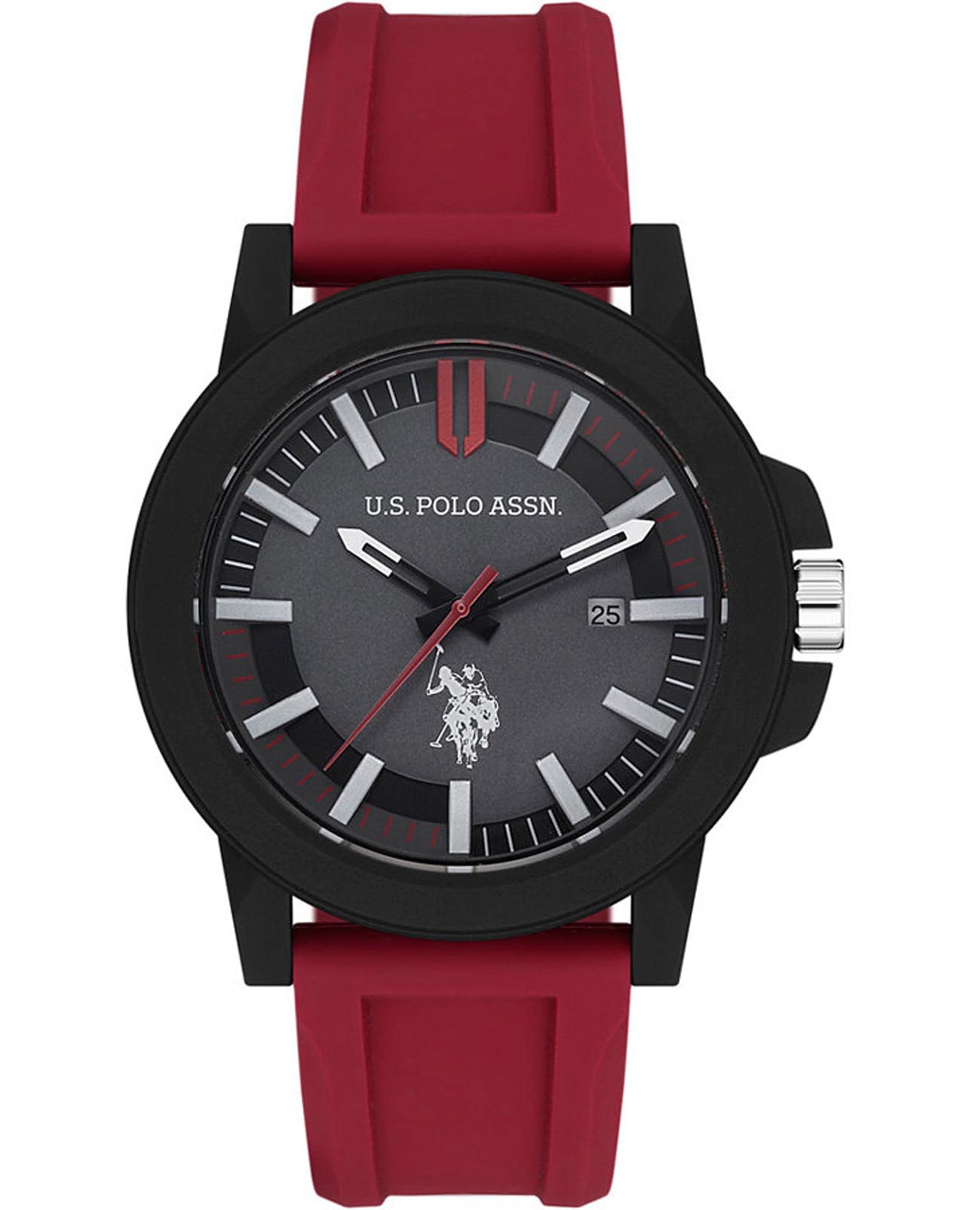 U.S. Polo Assn. U.S. Polo Assn. Yard USPA1029-03  USPA1029-03 кварцевые мужские часы черный циферблат, браслет силикон — вид спереди