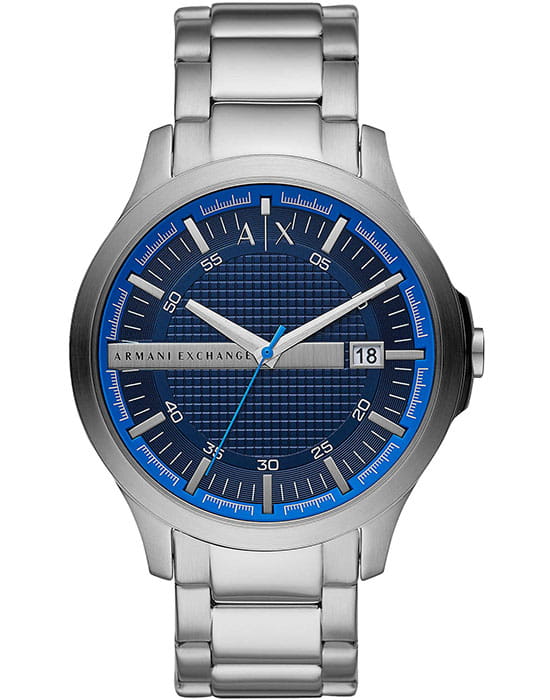 Armani Exchange Armani Exchange AX2408  AX2408 кварцевые мужские часы синий циферблат, браслет нержавеющая сталь — вид спереди