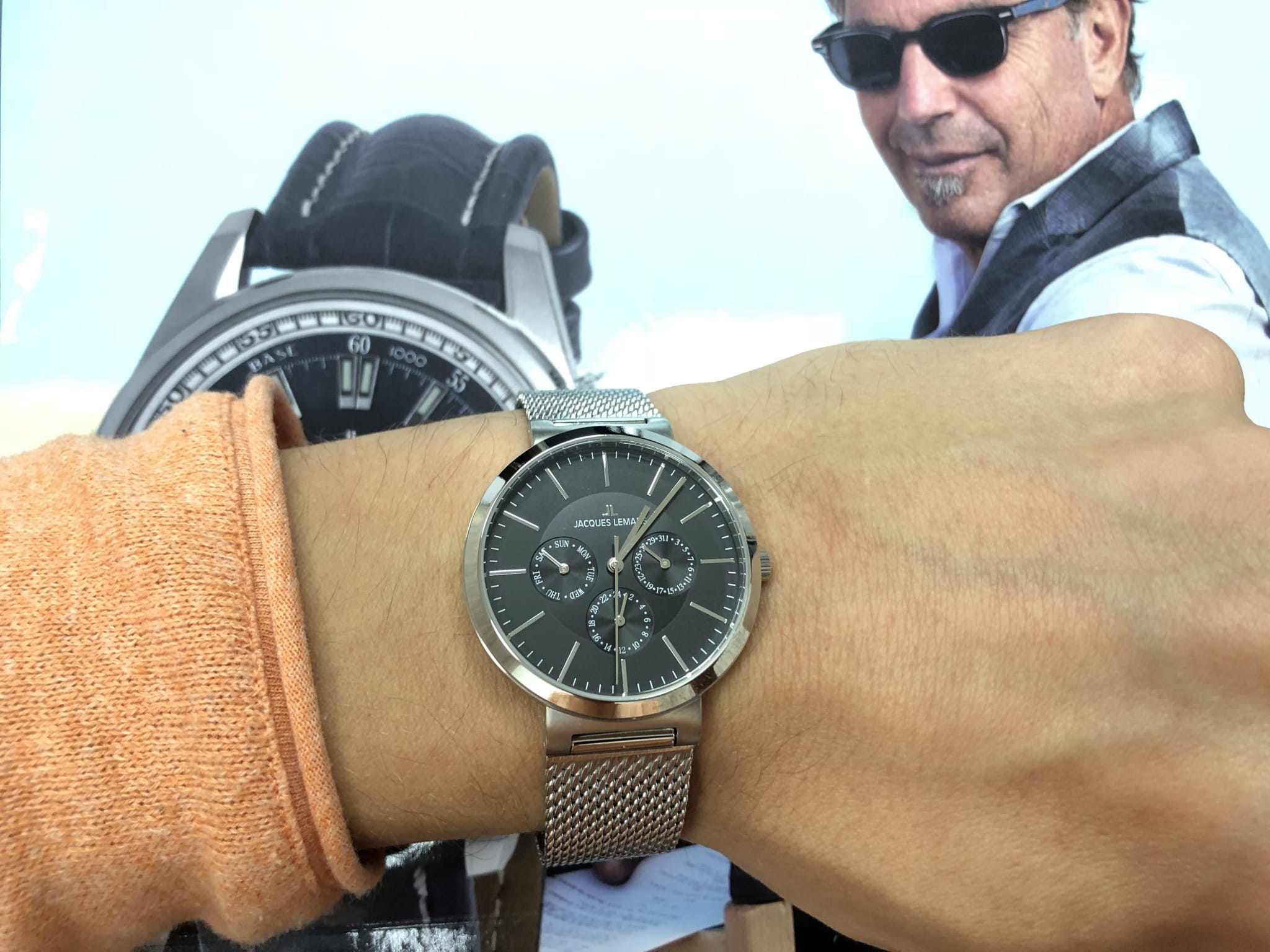 Jacques Lemans Jacques Lemans 1-1950F мужские часы черный циферблат на запястье