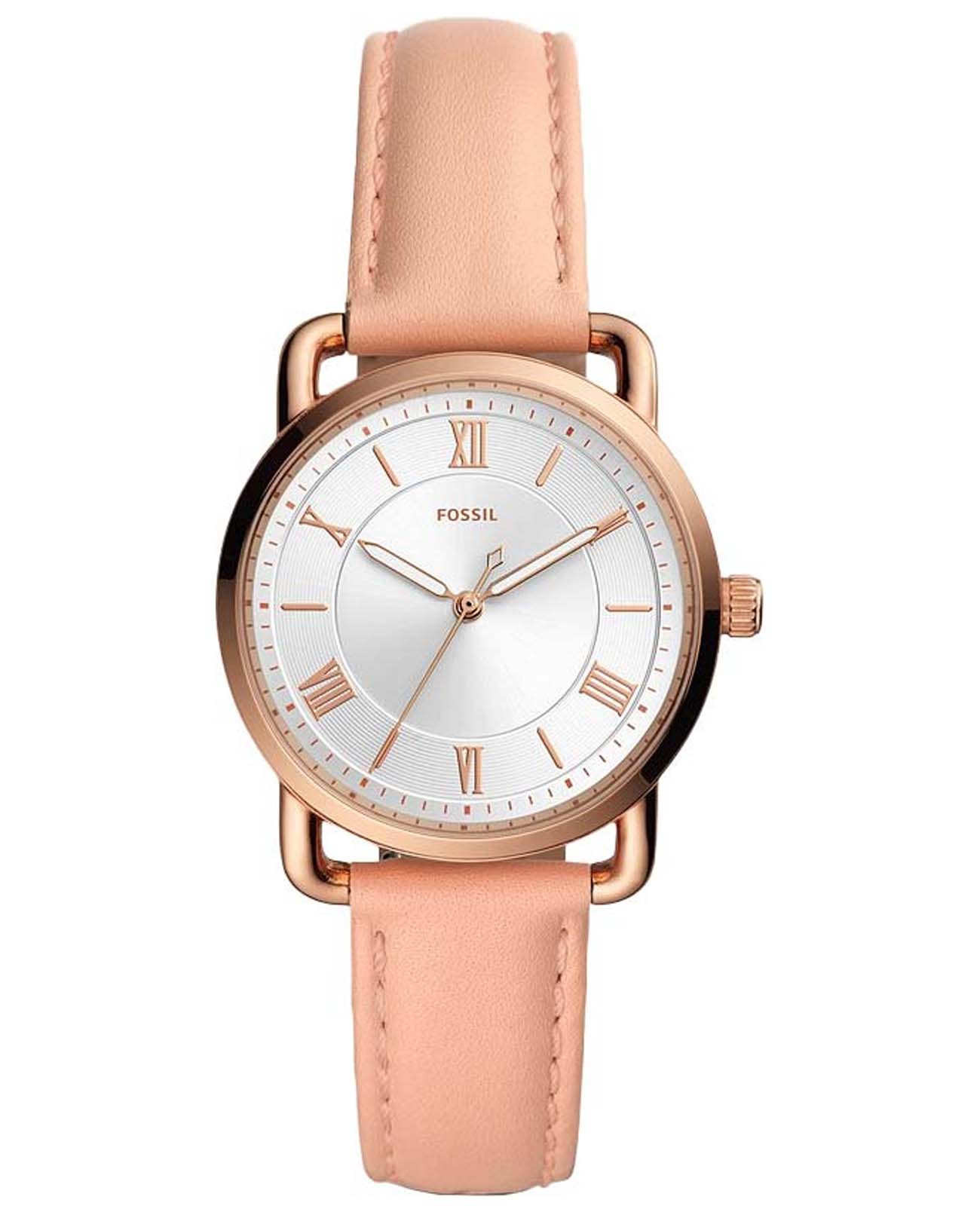 Fossil Fossil Carlie  ES4823  ES4823 кварцевые женские часы  циферблат, браслет кожаный — вид спереди