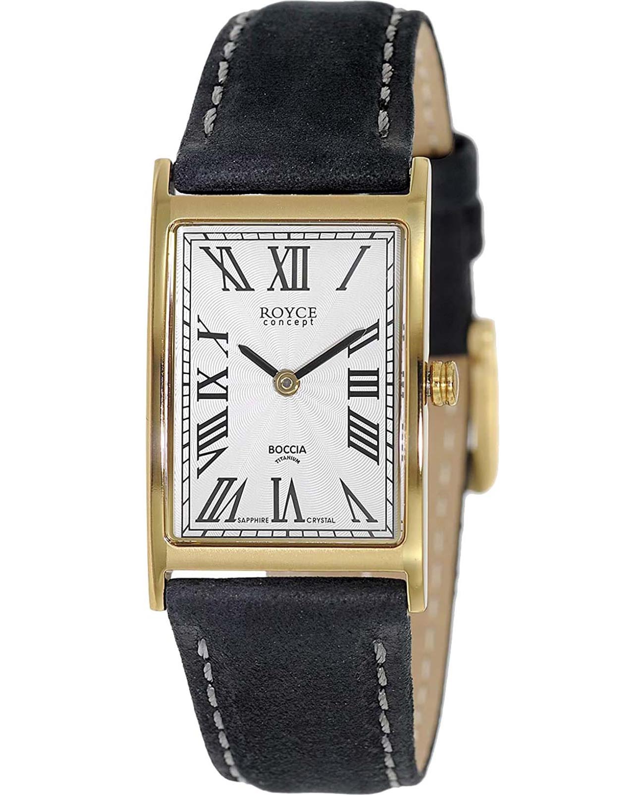 Boccia Titanium Boccia Titanium Rectangular 3285-09  3285-09 кварцевые женские часы белый циферблат, браслет кожаный — вид спереди