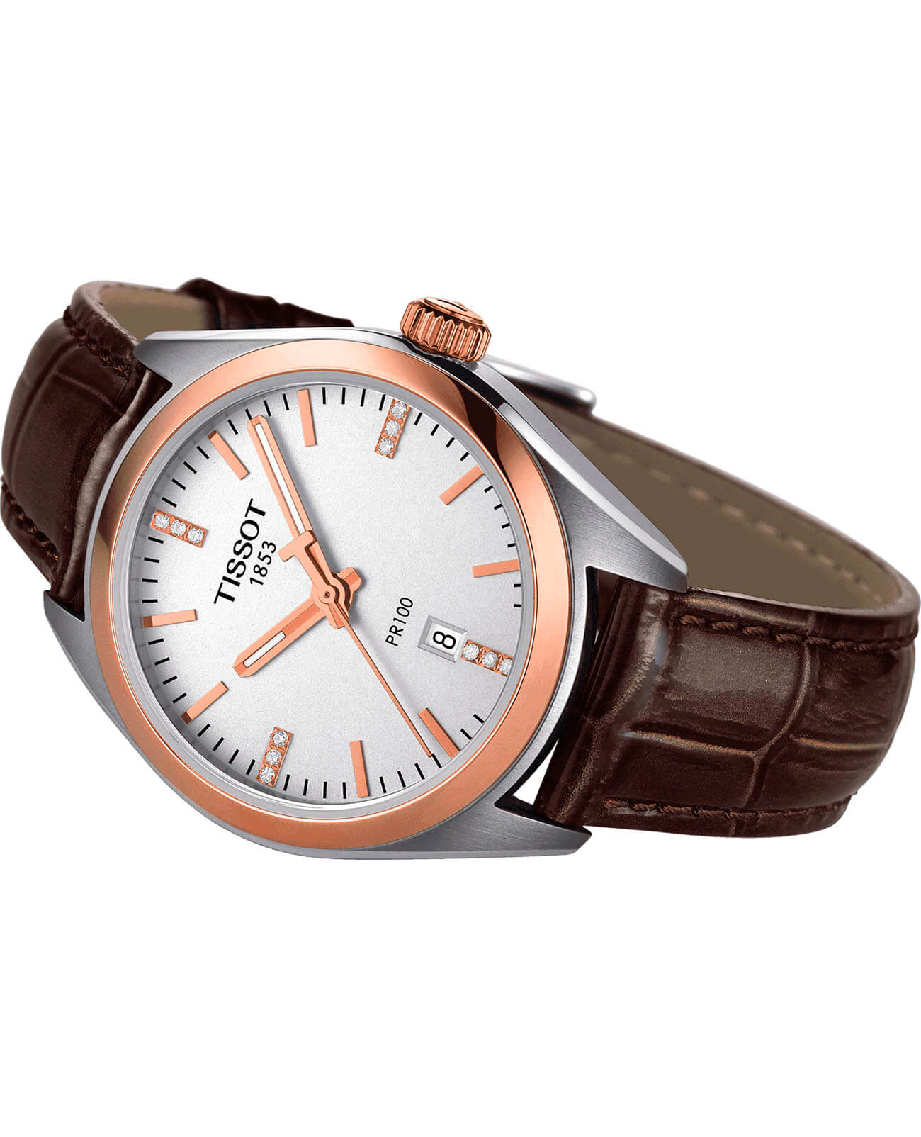 Tissot Tissot PR 100 Lady T101.210.26.036.00, t-classic швейцария женские часы на браслете кожаный боковой вид