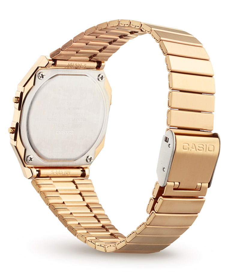 Casio Casio Collection A700WEG-9A, collection япония мужские часы на браслете нержавеющая сталь боковой вид