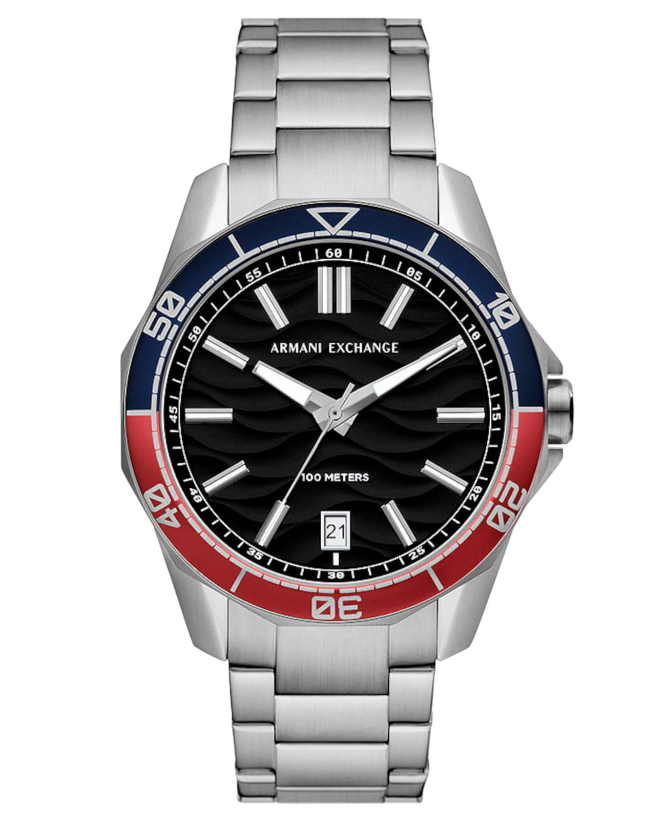 Armani Exchange Armani Exchange Dante AX1955  AX1955 кварцевые мужские часы черный циферблат, браслет нержавеющая сталь — вид спереди