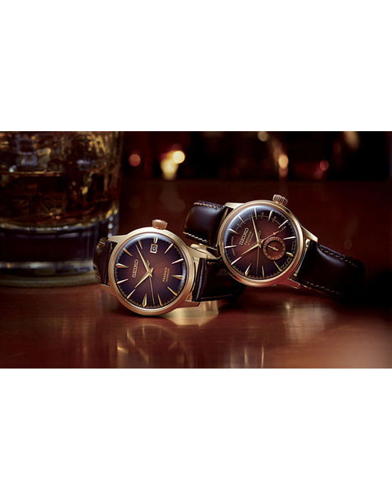 Seiko Seiko Presage SRPD36J1 механические мужские часы часы крупный план коричневый циферблата