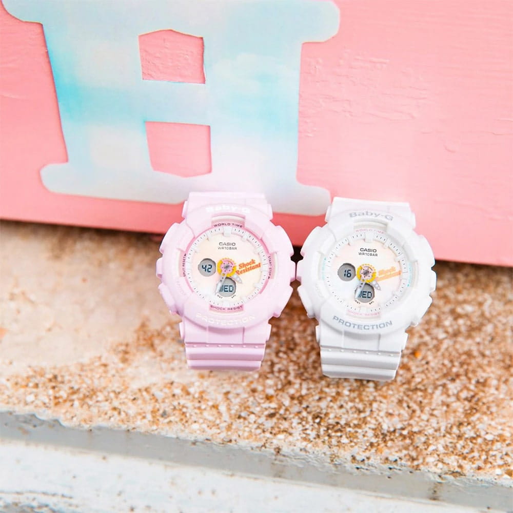 Casio Casio Baby-G BA-120T-7A женские часы перламутровый циферблат на запястье