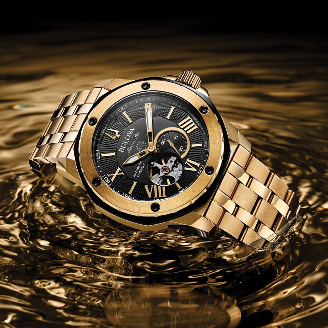 Bulova Bulova Marine Star 98A273 мужские часы черный циферблат на запястье