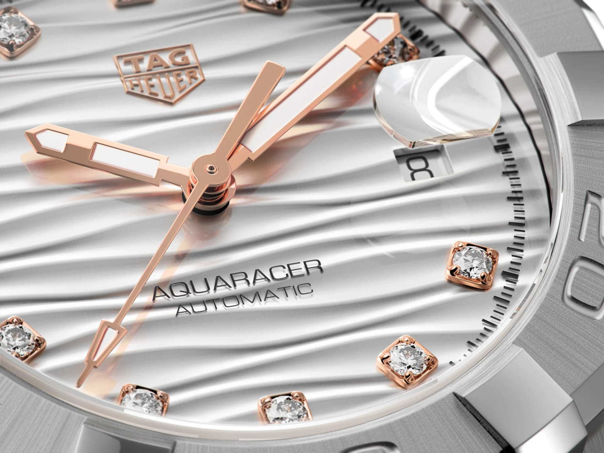 TAG Heuer TAG Heuer Autavia WBD2320.BA0740, aquaracer швейцария женские часы на браслете нержавеющая сталь боковой вид