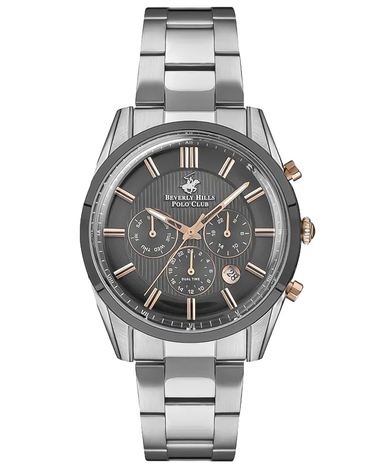 Beverly Hills Polo Club Beverly Hills Polo Club BP3262X.360  BP3262X.360 кварцевые мужские часы серый циферблат, браслет нержавеющая сталь — вид спереди