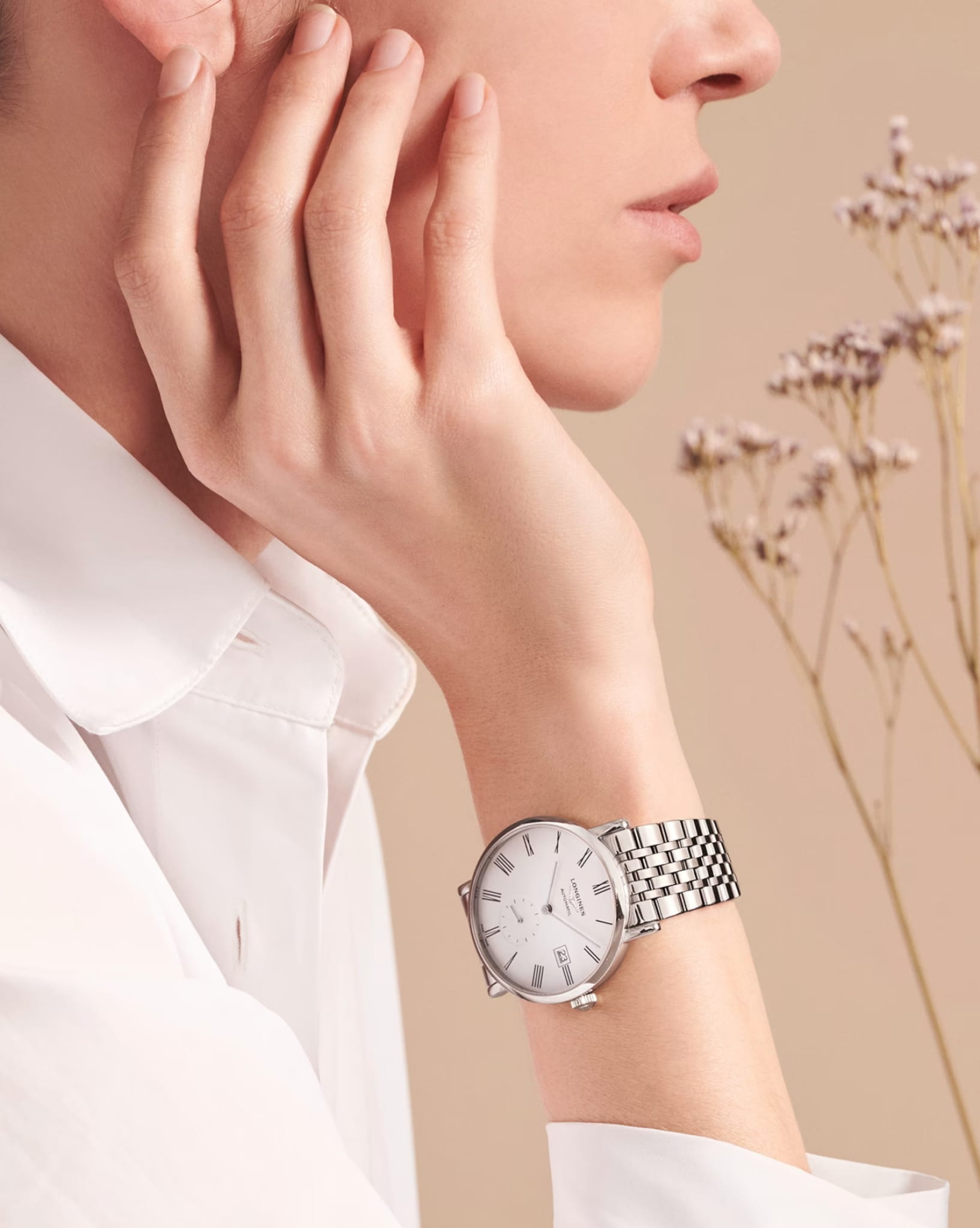 Longines Longines Elegant Collection L4.911.4.11.6 мужские часы белый циферблат на запястье