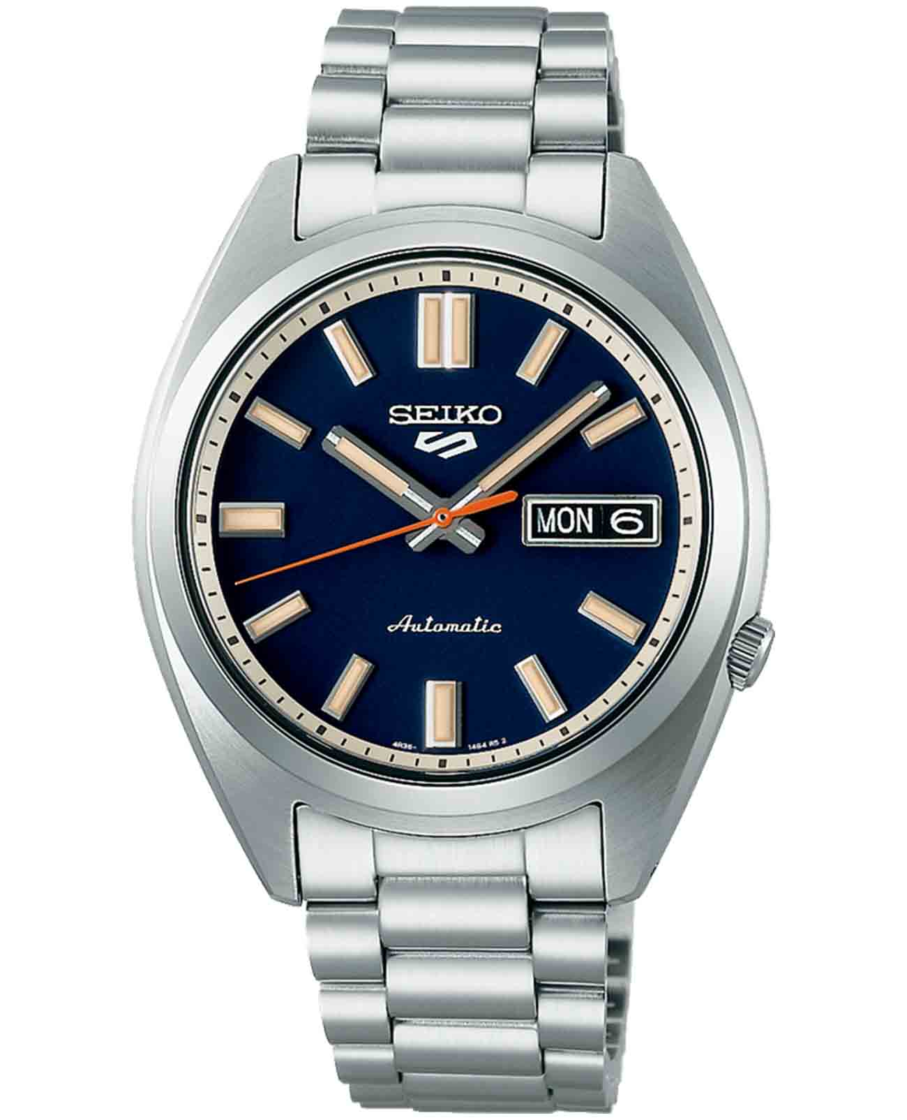 Seiko Seiko 5 Sports SNXS series SRPK87K1 SNXS SRPK87K1 механические мужские часы синий циферблат, браслет нержавеющая сталь — вид спереди