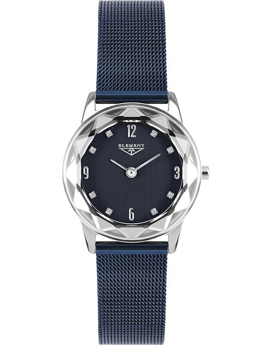 33 Element 33 Element 331633  331633 кварцевые женские часы синий циферблат, браслет сталь с ip покрытием — вид спереди