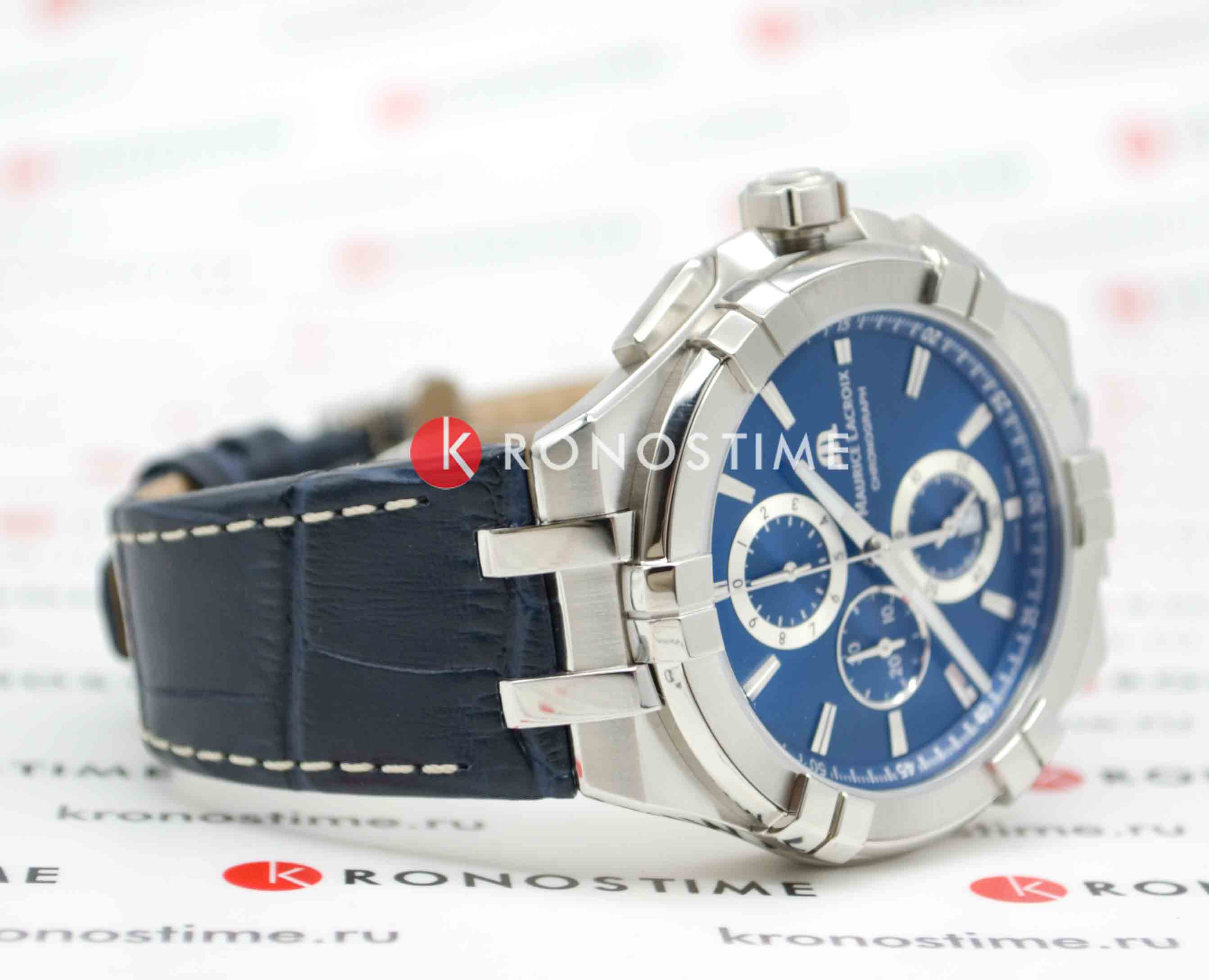 Оригинальные часы Maurice Lacroix Maurice Lacroix Aikon Chronograph AI1018-SS001-430-1 кварцевые калибр механизма  общий вид