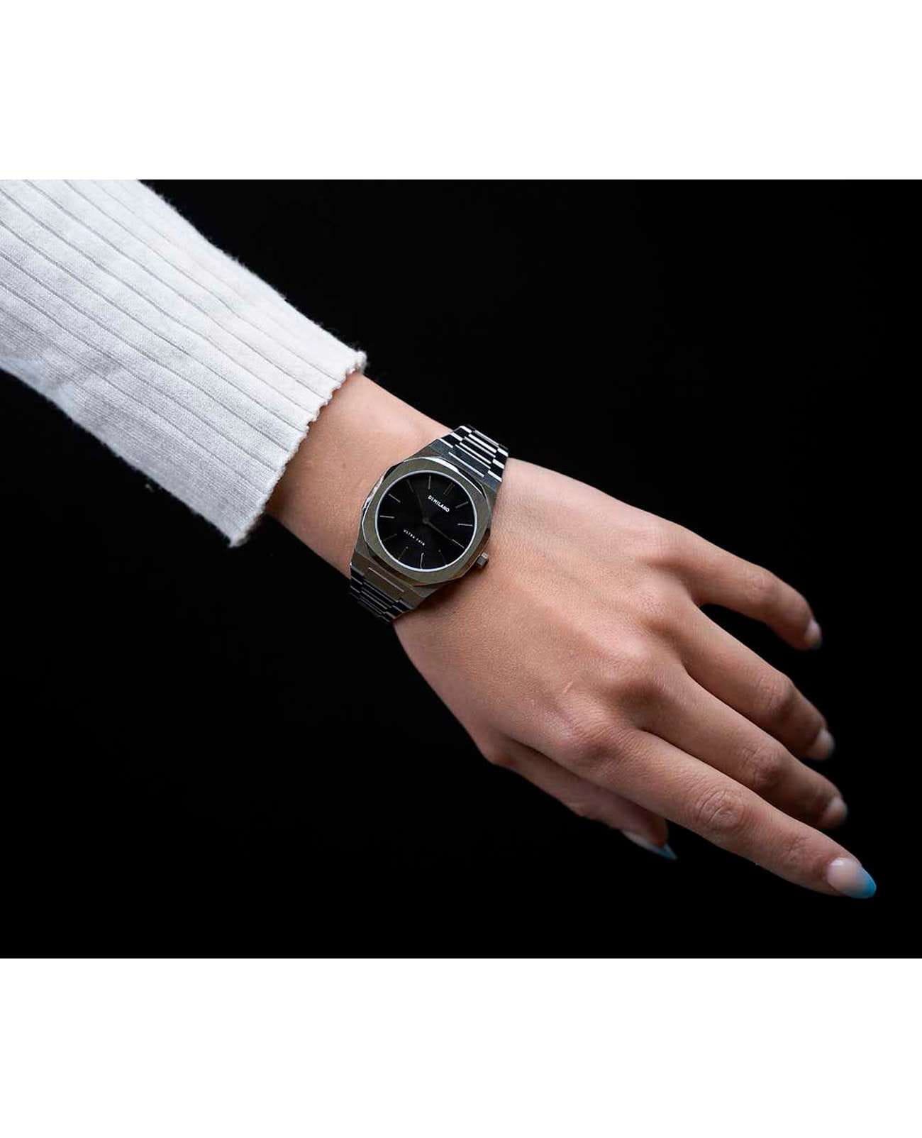 D1 Milano D1 Milano Ultra Thin UTBL05 кварцевые женские часы часы крупный план серый циферблата