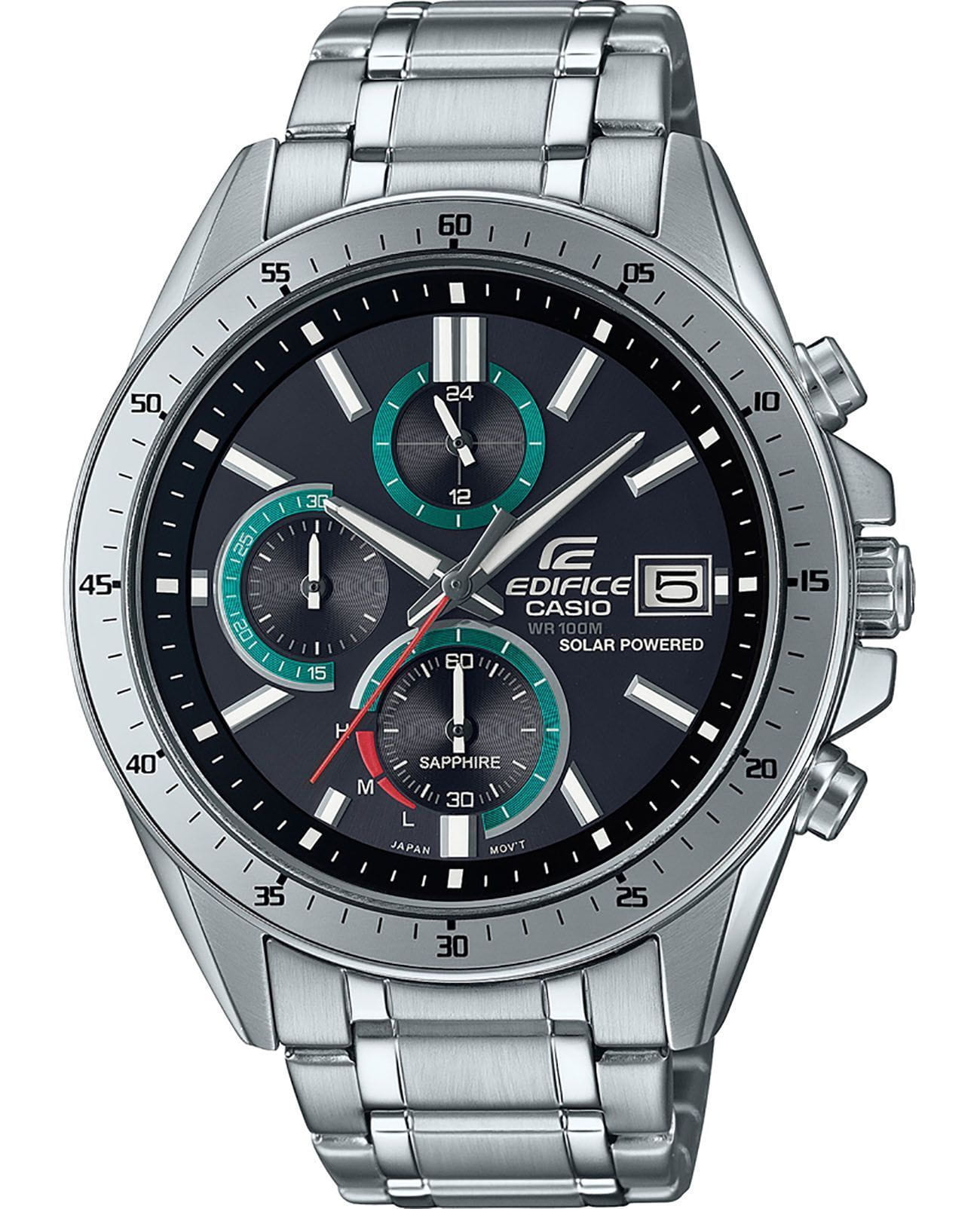 Casio Casio Edifice EFS-S510D-1B EFS EFS-S510D-1B кварцевые мужские часы черный циферблат, браслет нержавеющая сталь — вид спереди