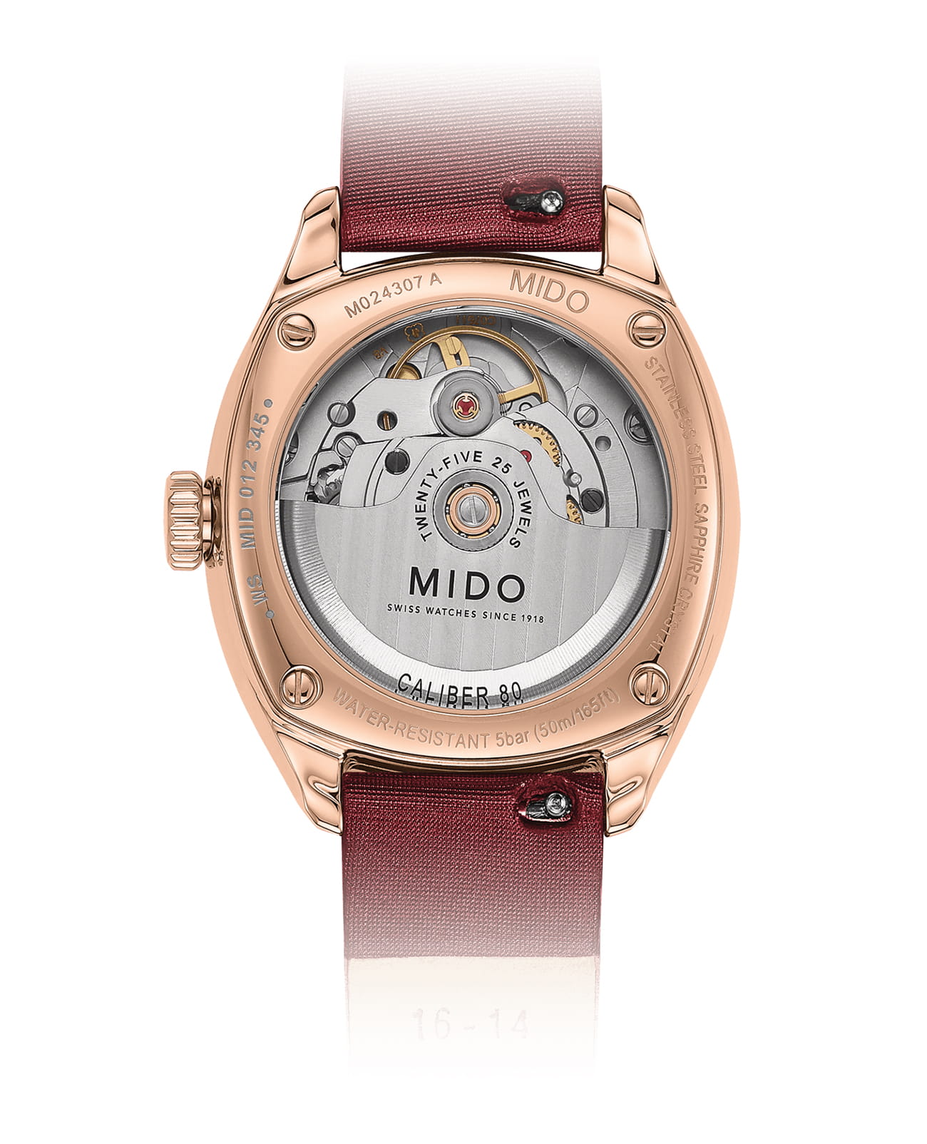 Оригинальные часы Mido Mido Belluna Royal Lady M024.307.37.116.00 механические калибр механизма mido calibre 80 (на базе eta c07.611) общий вид