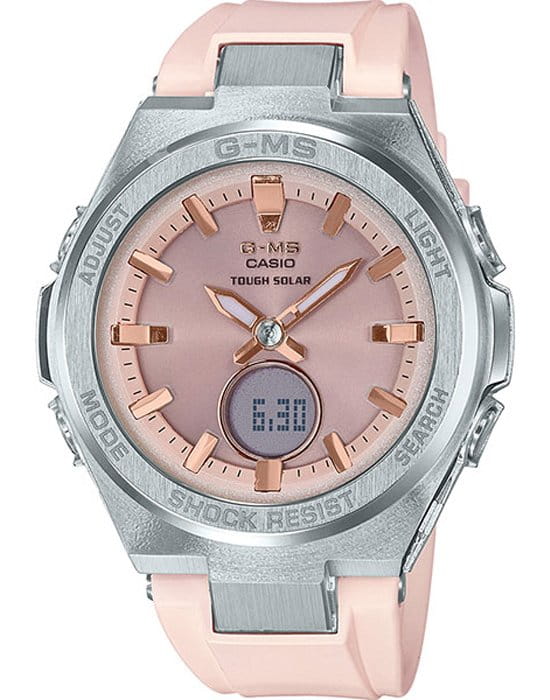 Casio Casio Baby-G MSG-S200-4A  MSG-S200-4AER кварцевые женские часы розовый циферблат, браслет пластик — вид спереди
