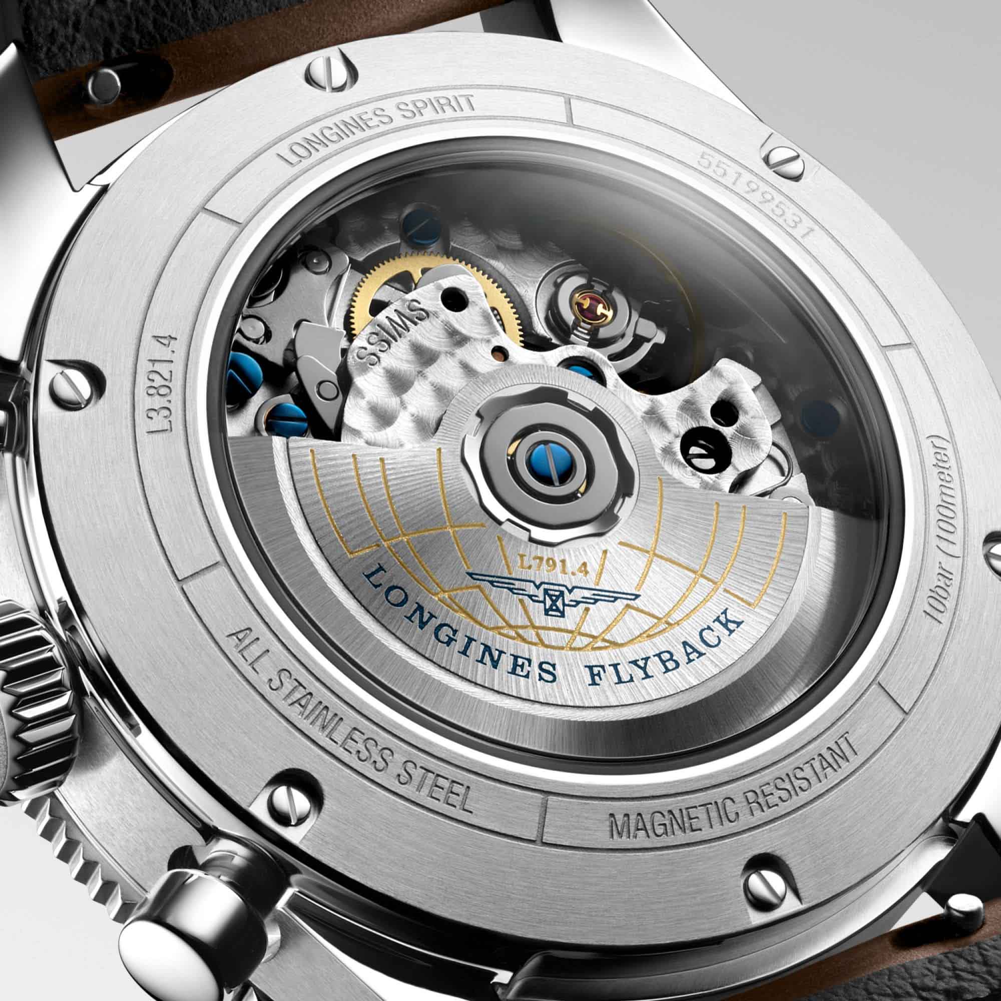 Longines Longines Spirit L3.821.4.53.2 мужские часы черный циферблат на запястье