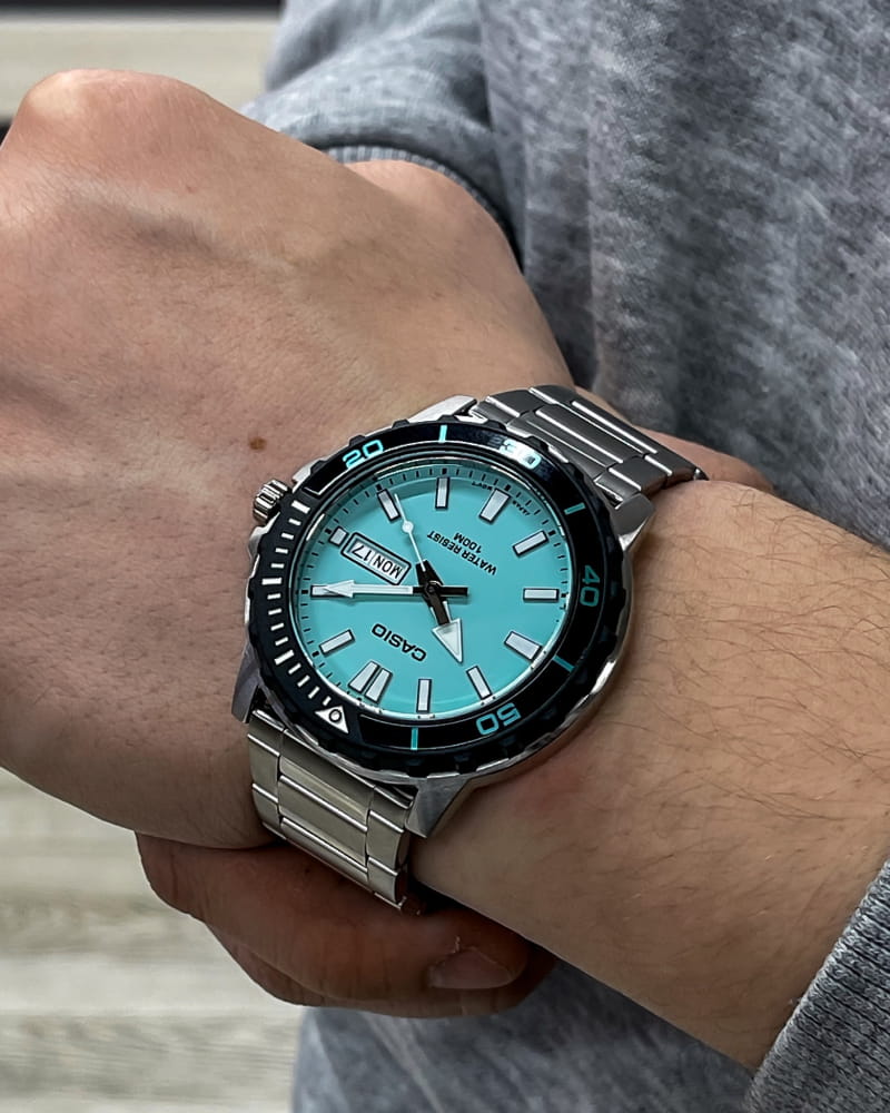 Casio Casio Collection MTD-125D-2A2, collection япония мужские часы на браслете нержавеющая сталь боковой вид
