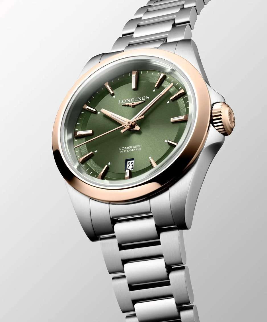 Longines Longines Conquest L3.320.5.02.6 женские часы зеленый циферблат на запястье