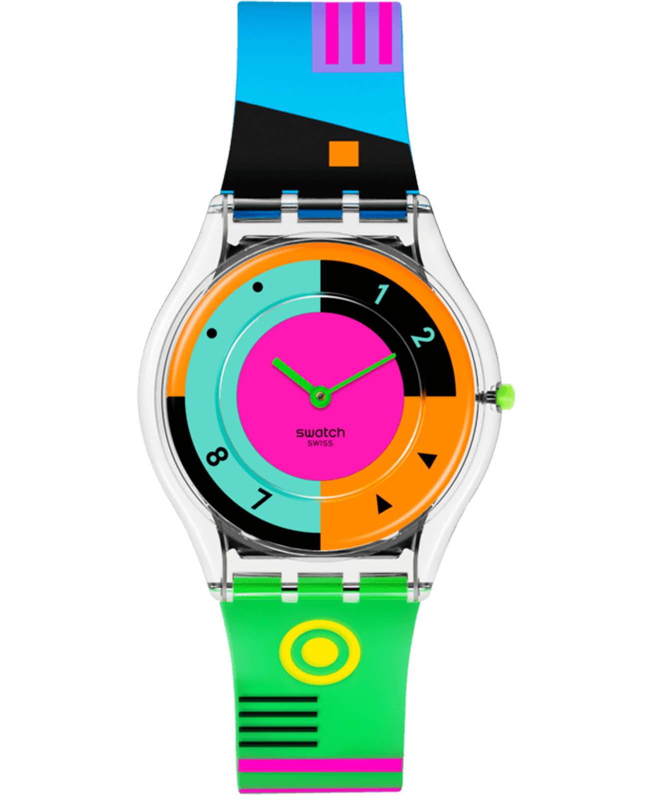 Swatch Swatch Skin Classic Biosourced SS08K119  SS08K119 кварцевые женские часы цветной циферблат, браслет силикон — вид спереди