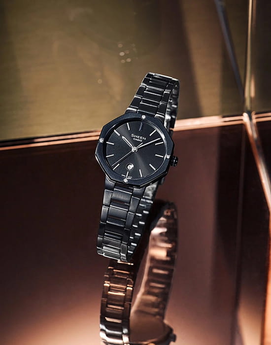 Casio Casio Sheen SHE-4543BD-1AUER , наручные женские часы фото под углом