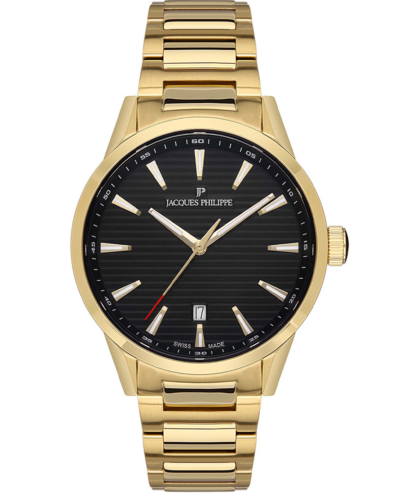 Jacques Philippe Jacques Philippe Aspect JPQGS092314  JPQGS092314 кварцевые мужские часы черный циферблат, браслет нержавеющая сталь с ip-покрытием — вид спереди