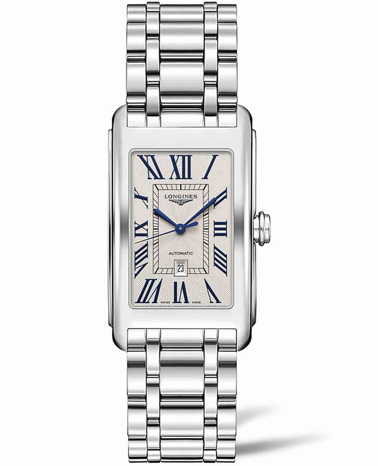 Longines Longines DolceVita L5.767.4.71.6  L57674716 механические мужские часы серебристый циферблат, браслет нержавеющая сталь — вид спереди